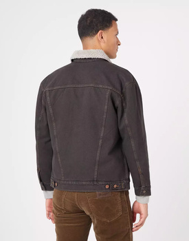 WRANGLER ANTI FIT JACKET MĘSKA KURTKA SHERPA JEANSOWA BLACK CLAY W4416915C 112324493