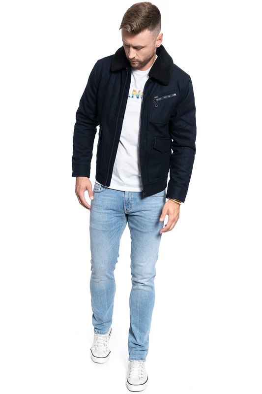 MĘSKA KURTKA ZIMOWA LEE 191J WOOL JACKET MIDNIGHT NAVY L86FVOMA 112122658