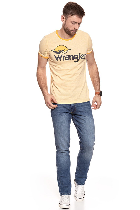 KOSZULKA WRANGLER RINGER LOGO TEE AMBER YELLOW W7B45FQUY 112131479