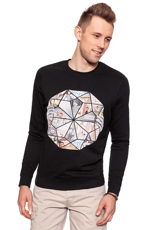 BLUZA WRANGLER MĘSKA SLABBINK SWEAT BLACK W6555HP01 112130565