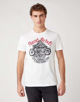 MĘSKI T-SHIRT WRANGLER SS BIKER TEE OFF WHITE W7H2D3737 112131845