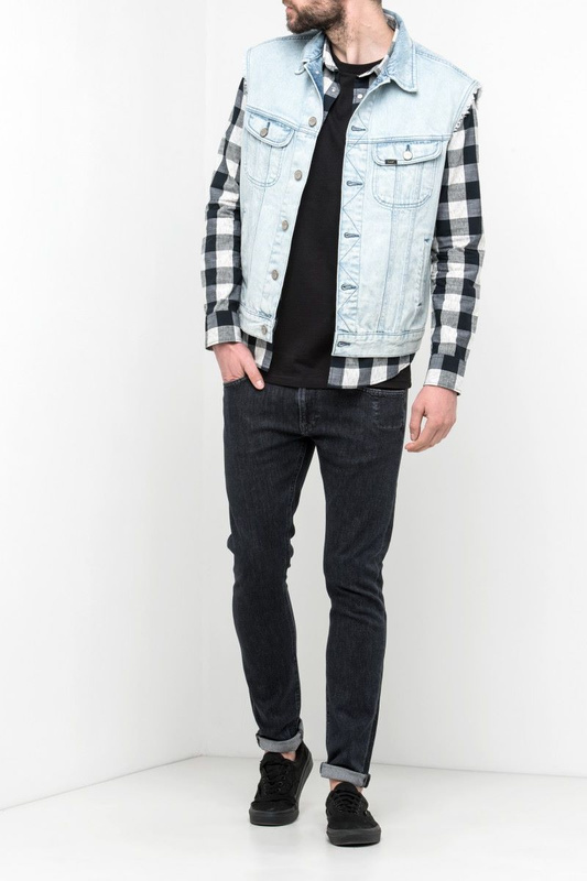 LEE FIELD JACKET MĘSKI BEZRĘKAWNIK JEANSOWY JEANS KAMIZELKA L86QRDDL 112122765