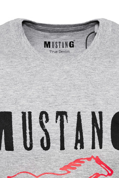 MUSTANG T SHIRT BASIC PRINT TEE MID GREY MELANGE 1008373 4140