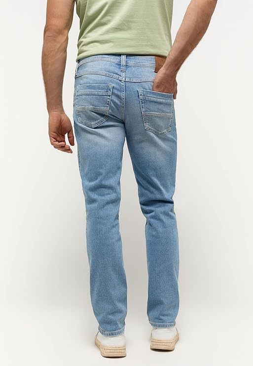 Męskie Spodnie Jeansowe Mustang Style Washington Straight Denim Blue 1014877 5000 313