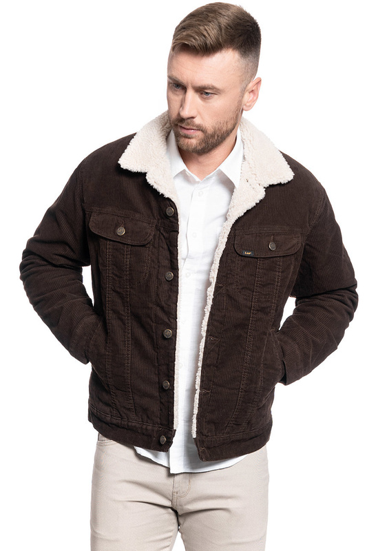 MĘSKA KURTKA ZIMOWA LEE SHERPA JACKET WINTER BROWN L87AQM52 112122863