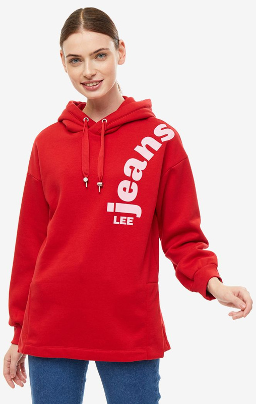 BLUZA DAMSKA LEE CHUNKY HOODY WARP RED L36CTTKG 112107826
