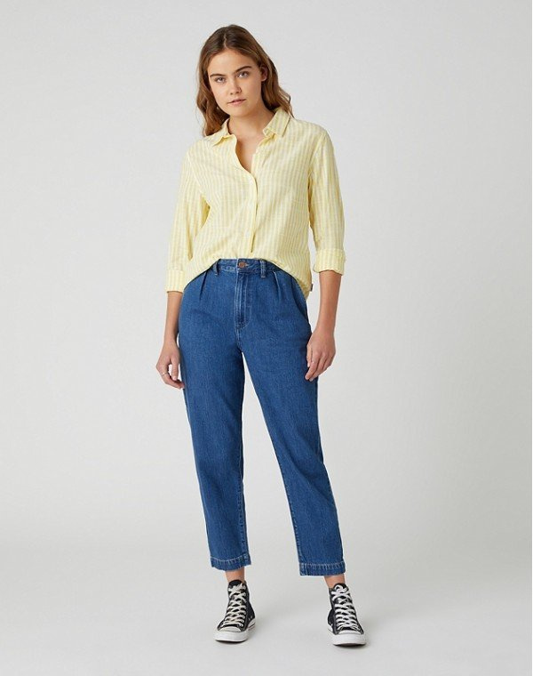 DAMSKA KOSZULA MATERIAŁOWA WRANGLER STRIPE SHIRT BUTTERCUP YELLO W5R6BDXJF 112130317