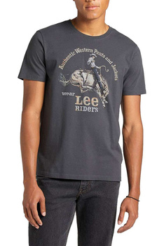 LEE SS RIDER TEE MĘSKI T-SHIRT KOSZULKA WASHED BLACK L60VFEON 112140366
