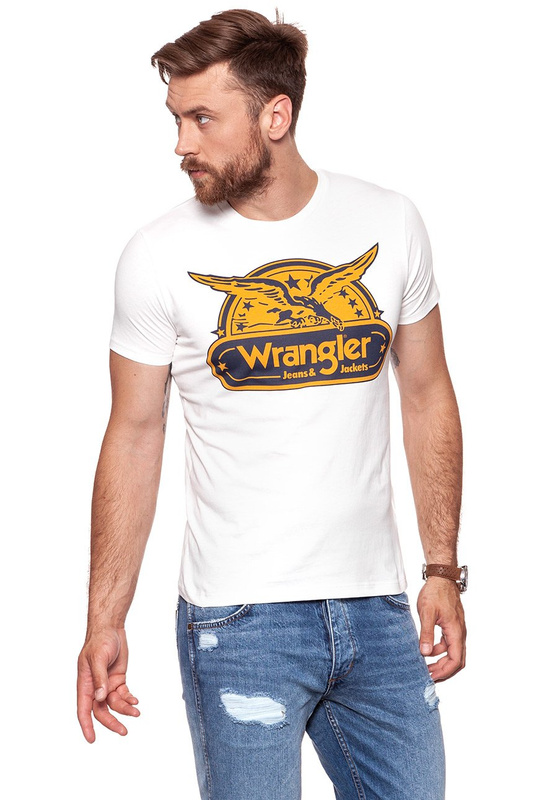 KOSZULKA WRANGLER SS EAGLE TEE OFFWHITE W7B74FK02 112131542