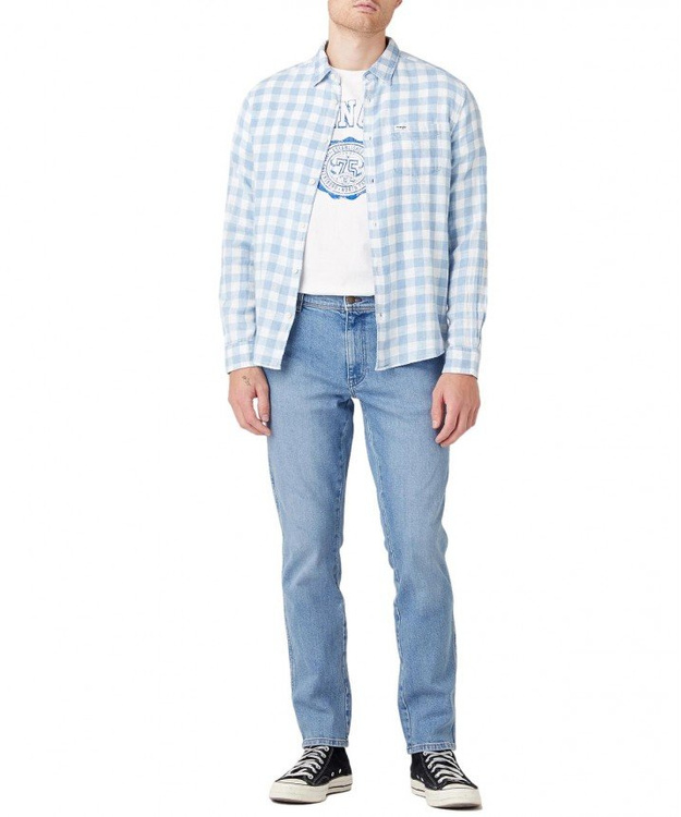 WRANGLER TEXAS SLIM MĘSKIE SPODNIE JEANSOWE GREEN STEEL W12SJX31Z 112145798