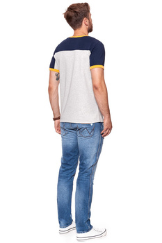 KOSZULKA WRANGLER B&Y RUGBY LOGO TEE MID GREY MEL W7B87GK37 112131559