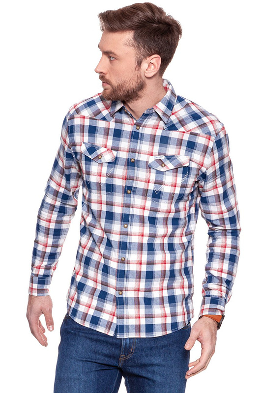 WRANGLER L/S HERITAGE WESTERN POMPEIAN RED W5779BT1C