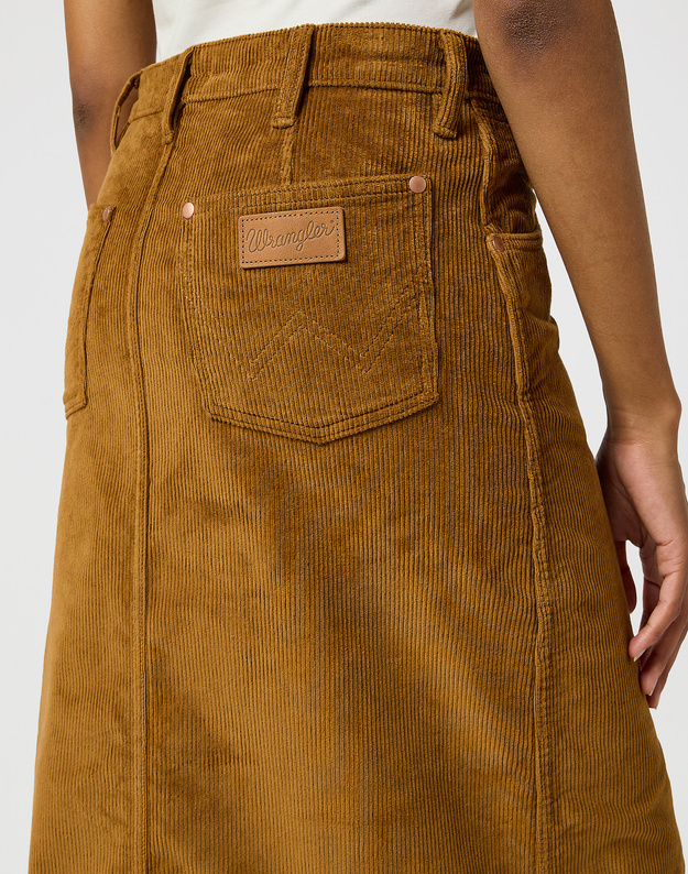 WRANGLER DAMSKIE SPÓDNICE SZTRUKSOWA WRANGLER CORDUROY MAXI COGNAC 112356436