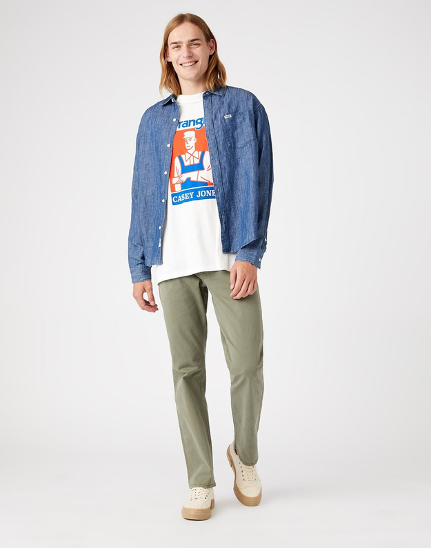 WRANGLER TEXAS STRETCH MĘSKIE SPODNIE MATERIAŁOWE SEA TURTLE W121Y6G31 112145776