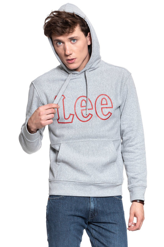 BLUZA LEE SEASONAL LOGO HOODY GREY MELE L81YSOMP 112121963