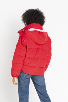 LEE CROPPED PUFFER JKT KURTKA ZIMOWA DAMSKA WARP RED L56VVCKG 112113138