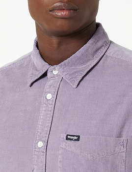 WRANGLER 1 POCKET SHIRT MĘSKA KOSZULA SZTRUKSOWA LOGO PURPLE SAGE W5A24AP50 112322653