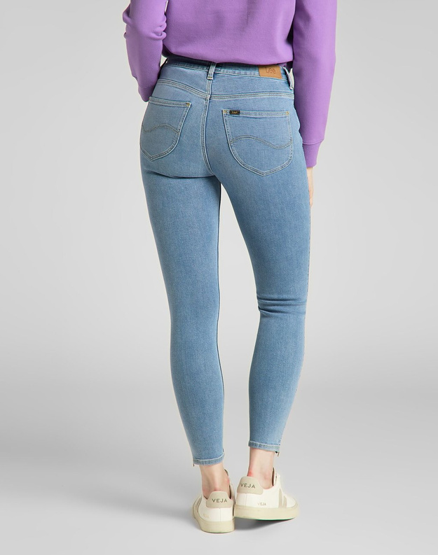LEE SCARLETT HIGH DAMSKIE SPODNIE JEANSOWE ZIP GREY LIV L31BQDBR 112139833