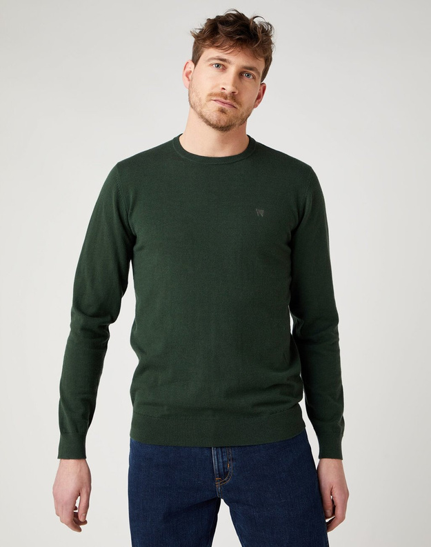 WRANGLER CREW KNIT MĘSKI SWETER KLASYCZNY DEEP FOREST W8A02PG08 112141655