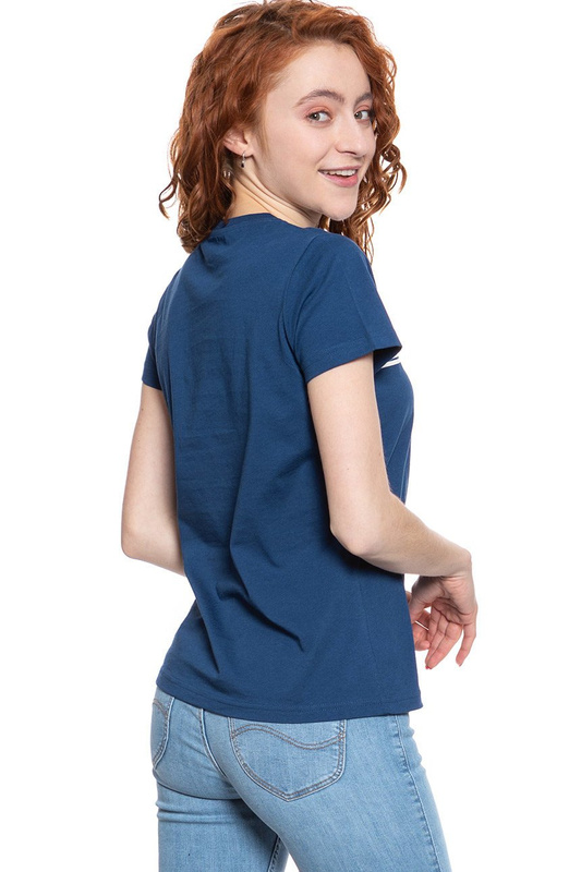 LEE T SHIRT DAMSKI STRIPE LOGO TEE OIL BLUE L42MEHMO 112109403