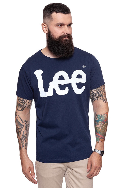 LEE T SHIRT LOGO TEE NAVY L64CAI35