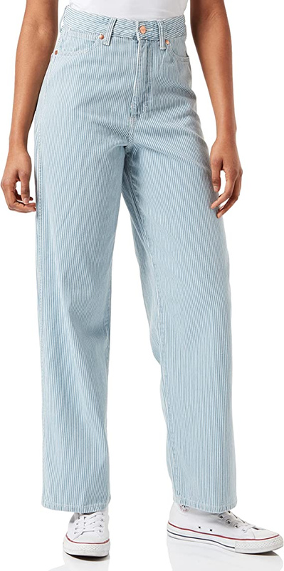 WRANGLER BARREL HICK HORAY W2H7AM44F DAMSKIE SPODNIE MATERIAŁOWE W PASKI 112146032