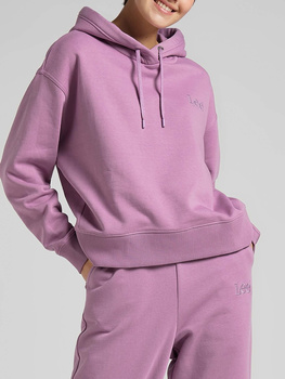 LEE ESSENTIAL HOODIE DAMSKA BLUZA Z KAPTUREM LOGO PLUM L53PRYUJ 112145257