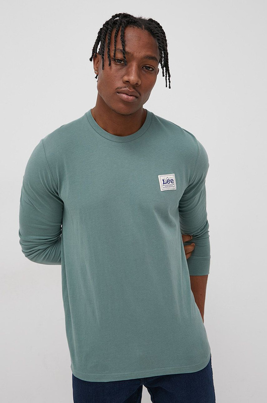 LEE LS BRANDED TEE MĘSKI LONGSLEEVE STEEL GREEN L63MJATY 112144216