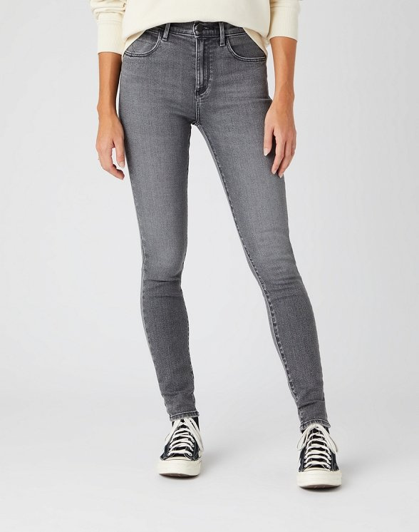 WRANGLER HIGH RISE SKINNY DAMSKIE SPODNIE JEANSOWE VINTAGE GREY W27HDH41N 112145958