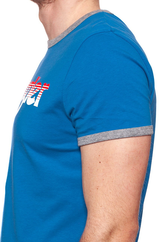 KOSZULKA WRANGLER LOGO RINGER TEE DEEP WATER W7B68FQDF 112131528
