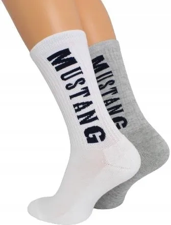 2 pack Skarpety MUSTANG SZARE-BIAŁE MU31037 - 9304