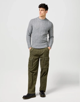 MESKIE SPODNIE WRANGLER CJ LOOSE CARGO IVY GREEN 112371050