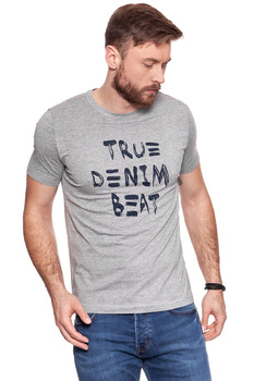 MUSTANG T SHIRT Denim Beat T-Shirt MID GREY MELANGE 1006414 4140