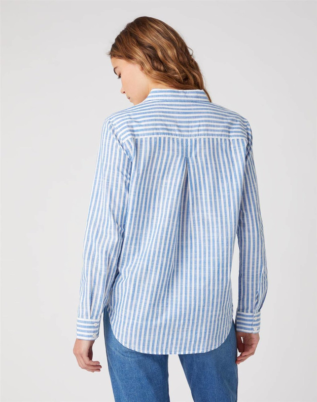 DAMSKA KOSZULA MATERIAŁOWA WRANGLER STRIPE SHIRT STRONG BLUE W5R6BDX2V 112130316