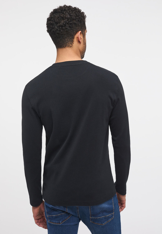 MUSTANG ANTON B MĘSKA KOSZULKA Z DŁUGIM RĘKAWEM LONGSLEEVE BASIC BLACK 1014108 4142