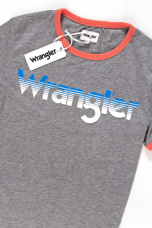 KOSZULKA WRANGLER LOGO RINGER TEE GREY MARL W7B68FQVB 112131531