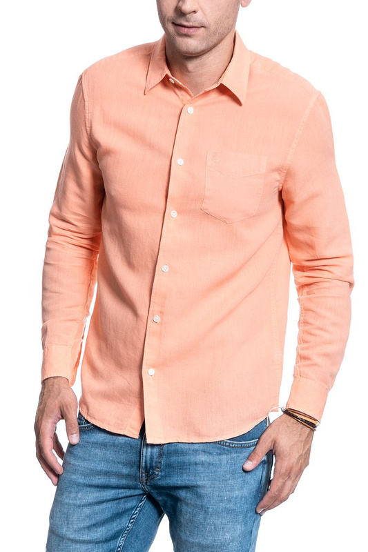 KOSZULA MĘSKA WRANGLER LS 1 PKT SHIRT MELON ORANGE W5A9LOA04 112130086