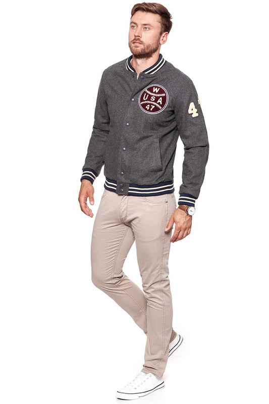KURTKA WRANGLER BILLY BASEBALL DARK GREY MEL W4702WF06 112128981