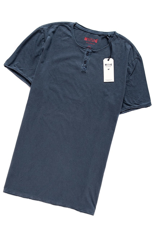 MUSTANG T SHIRT OPEN EDGE HENLEY DRESS BLUES 1007742 5334