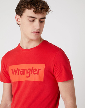 MĘSKI T-SHIRT WRANGLER SS LOGO TEE MARS RED W742FKX3A 112131086