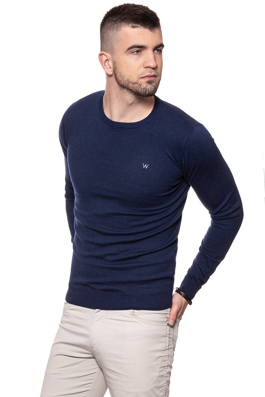 MĘSKI SWETER WRANGLER CREW KNIT NAVY W85674Q35 112132252