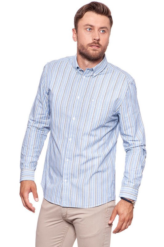 KOSZULA WRANGLER LS 1PKT BUTTON DOWN BLUE W58743N05 112129553