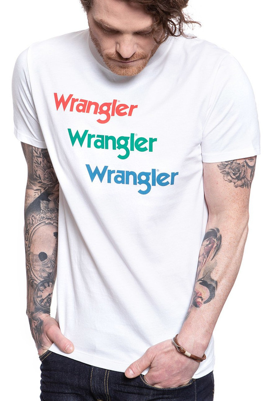 WRANGLER T SHIRT SS REPEAT TEE WHITE W7D7D3989 112131767