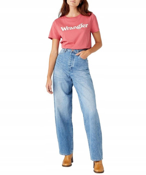 WRANGLER REGULAR TEE DAMSKI T-SHIRT KOSZULKA LOGO NADRUK HOLLY BERRY W7N4GHXGH 112146409