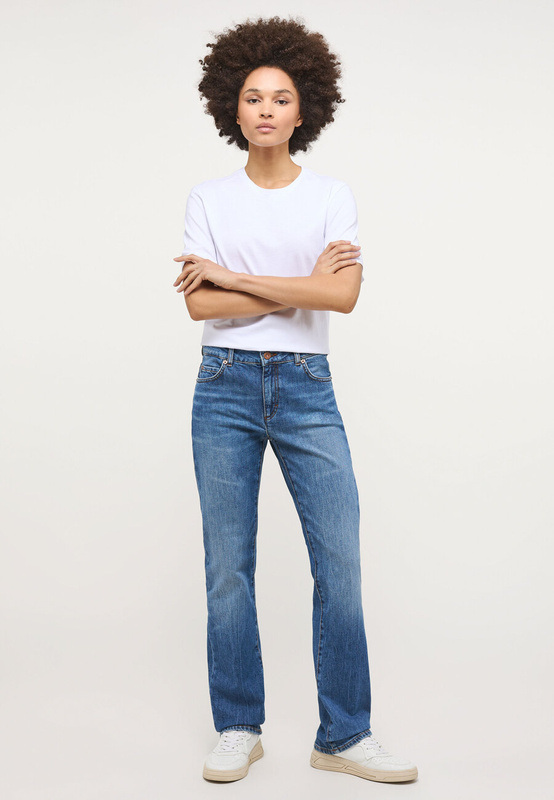 MUSTANG Crosby Relaxed Straight Damskie Spodnie Jeansowe Denim Blue 1013594 5000 582