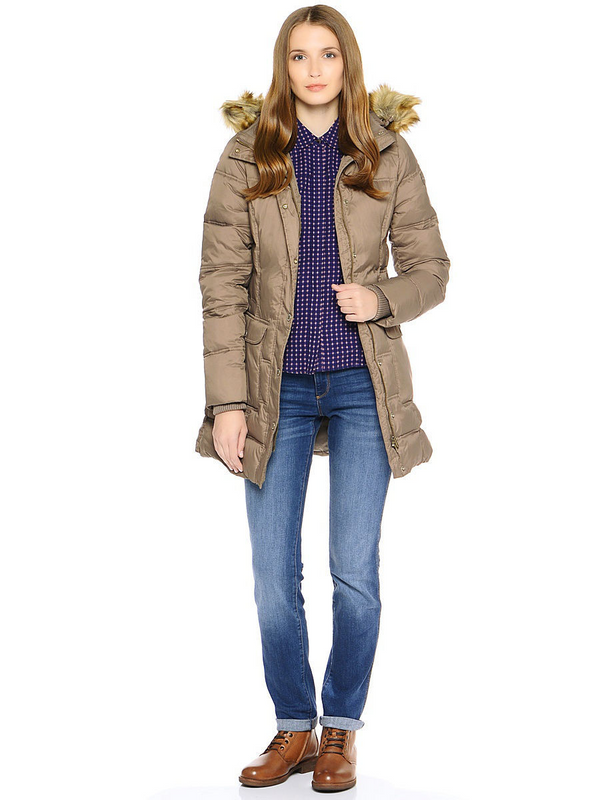 WRANGLER LONG PUFFER JACKET CHANTERELLE W4090YWPC