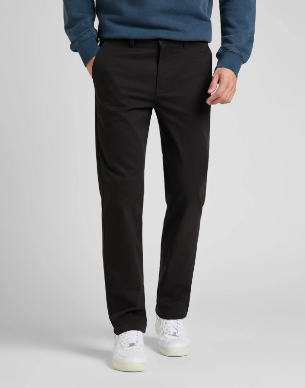 MESKIE SPODNIE MATERIAŁOWE LEE REGULAR CHINO BLACK 112322422