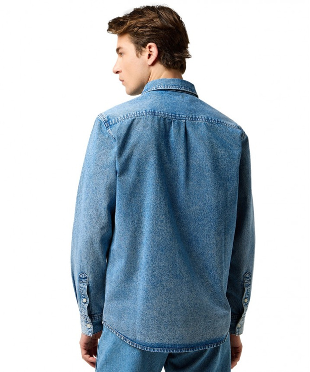 MESKA KOSZULA JEANSOWA WRANGLER 1 PKT SHIRT INDIGO VALLEY 112371549