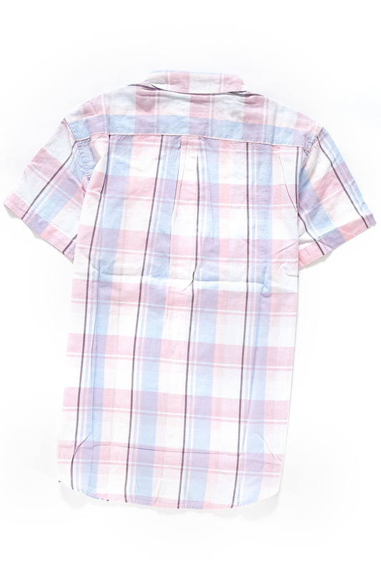 KOSZULA MĘSKA KRÓTKI RĘKAW WRANGLER SS 1PKT SHIRT CHALK PINK W5860NQWG 112129523