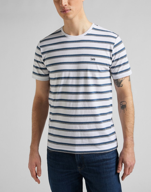 LEE STRIPE TEE MĘSKI T-SHIRT KOSZULKA BLUE UNION L63UPYUF 112145340